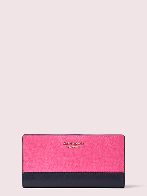 Kate Spadeのかわいいピンク財布はスペンサー スリムです